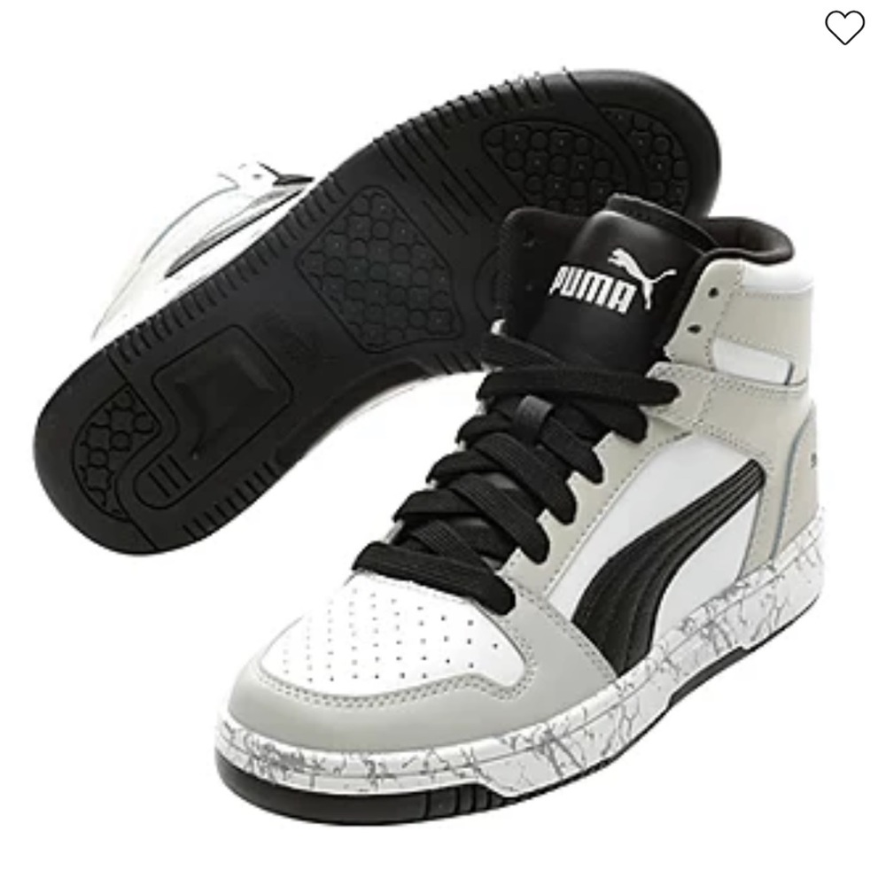 Puma Gray and White High-Top Sneakers